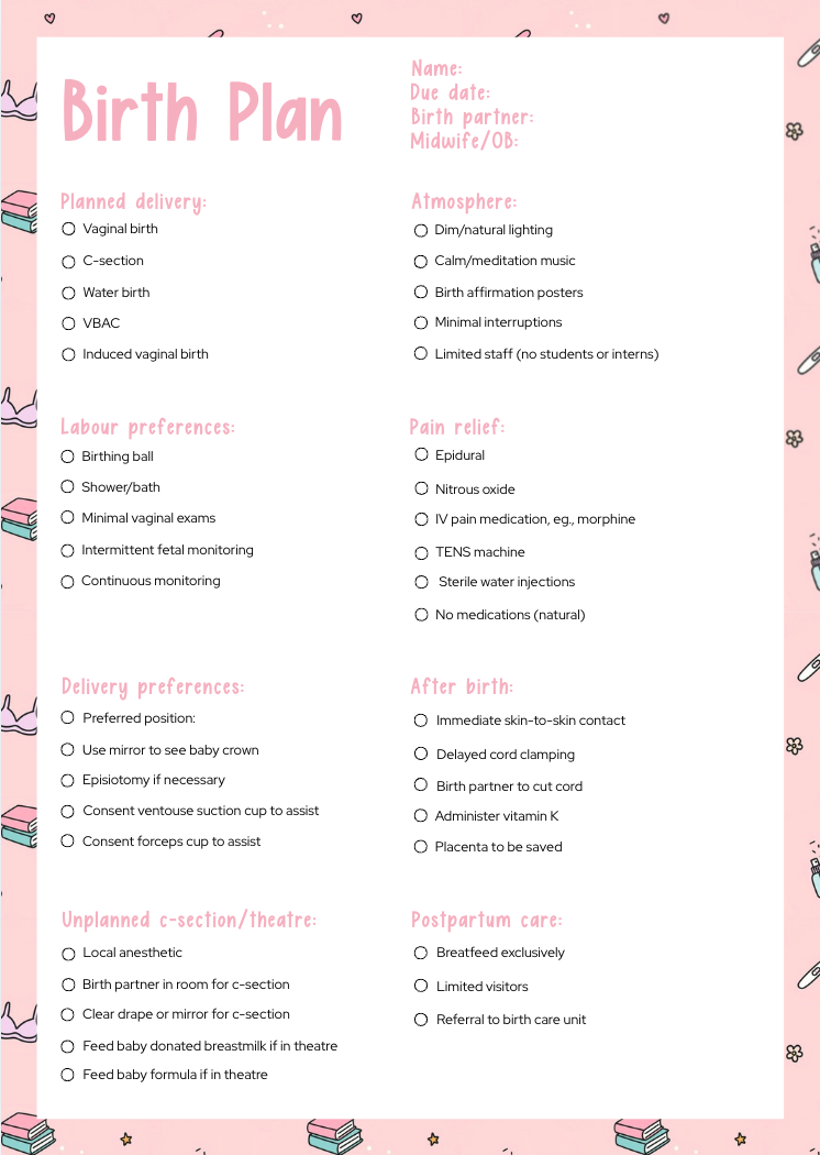 Birth Plan Template