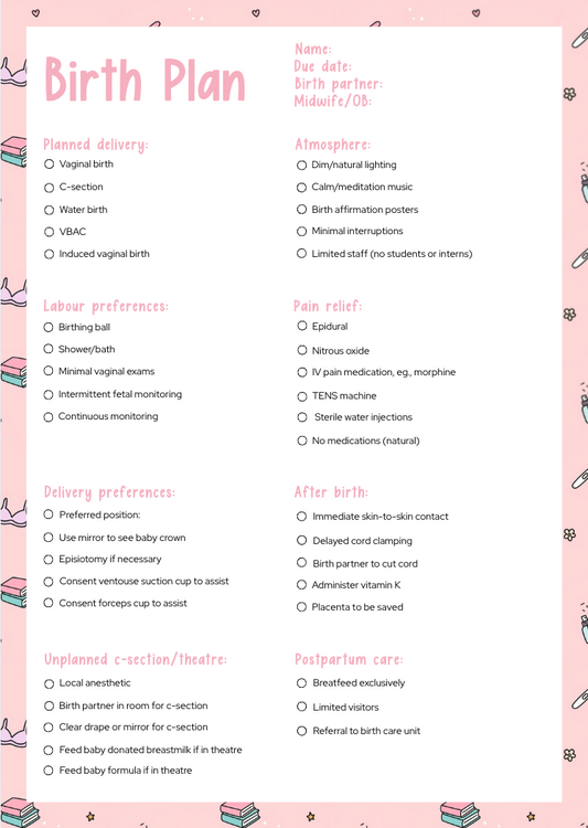 Birth Plan Template